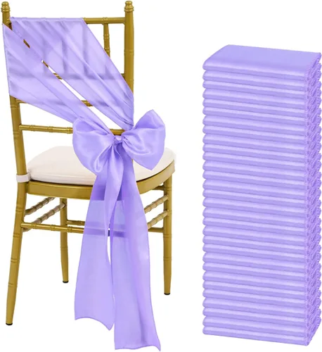 Miniatura 16 de fani 60 cintas de satén negras de 7 x 108 pulgadas para silla, fundas universales para silla, bodas, fiestas de cumpleaños, celebraciones, hoteles