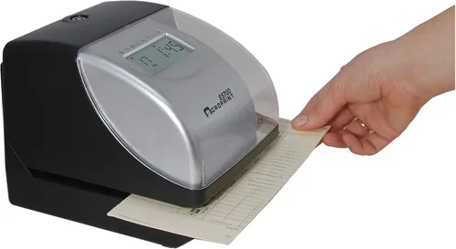 Miniatura 4 de Acroprint Máquina electrónica de reloj de tiempo - Máquina de sellos de tiempo para empleados, ideal para pequeñas empresas, acomoda tarjetas