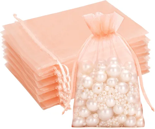 Miniatura 17 de G2PLUS Bolsas de organza con cordón de 4 x 6 pulgadas, 100 bolsas de organza azul aguamarina, bolsas de malla transparente para joyas, bolsa