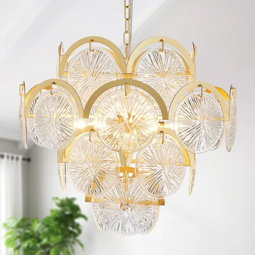 Miniatura 24 de WUZUPS Apliques de pared de 3 luces para dormitorio, sala de estar, baño, base E12, dorado