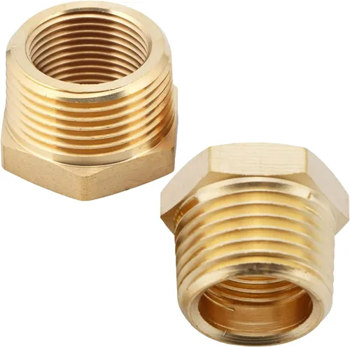 Miniatura 8 de 2 piezas 1" NPT macho x 1/2" NPT hembra buje hexagonal adaptador de accesorios roscados reductor de latón de CX WONDERLAND