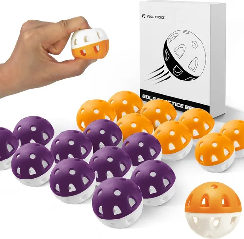 Pelotas de golf de práctica resistentes al desgaste (paquete de 20), alta visibilidad para un fácil seguimiento, vuelo limitado, diseño de pelotas
