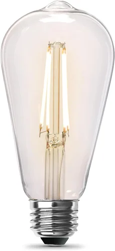 Miniatura 10 de Feit Electric ST19 Bombilla LED Edison vintage, equivalente a 60 W, regulable, blanco suave de 2700 K, 800 lúmenes, base E26, bombillas de filamento