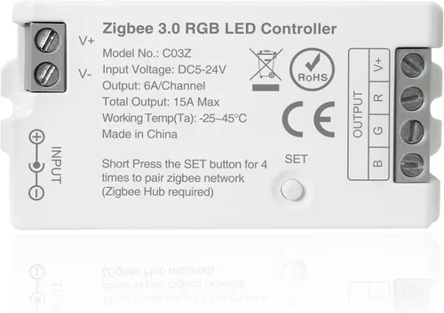 Miniatura 8 de ZigBee - Controlador LED 3.0 C02Z CCT Dual Blanco LED Tira de luz regulable compatible con Echo Plus Home-kit Zigbee Hub Bridge requiere DC5-24V