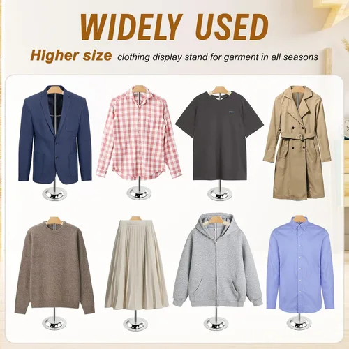 Miniatura 5 de Soporte de exhibición ajustable para camisas, 2 piezas, soporte de exhibición de camisetas de 20-35 pulgadas de altura para vendedores, camisa