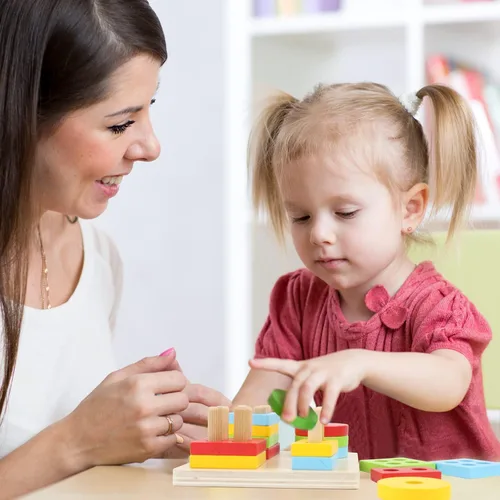 Miniatura 8 de WOOD CITY Juguetes de clasificación y apilamiento de madera Montessori para niños pequeños de 1, 2, 3 años, rompecabezas educativos