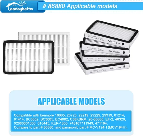 Miniatura 2 de Leadaybetter Paquete de 4 filtros HEPA para aspiradora de escape Kenmore EF-2 86880. Comparar con reemplazar Sears para Kenmore Parte # 20-86880