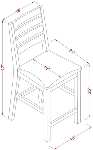 Miniatura 6 de East West Furniture JACF3-OAK-C - Juego de mesa de comedor de 3 piezas de altura de encimera de cocina contiene una mesa redonda de pub con pedestal