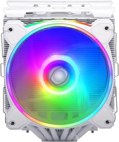 Miniatura 2 de Cooler Master Hyper 622 Halo White Enfriador de aire de CPU de doble torre, ventilador PWM de 120 Halo², ARGB de doble bucle, 6 tubos de calor