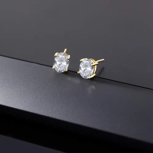 Miniatura 73 de Gem Stone King Aretes de oro de 14 quilates con piedra natal ovalada de 0.315 x 0.236 in Aretes de oro para mujer