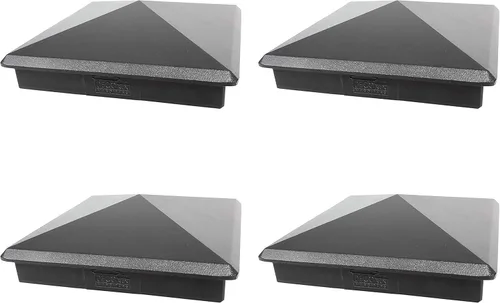 Miniatura 12 de Tapa de aluminio en forma piramidal para postes de madera, color negro (4 unidades)