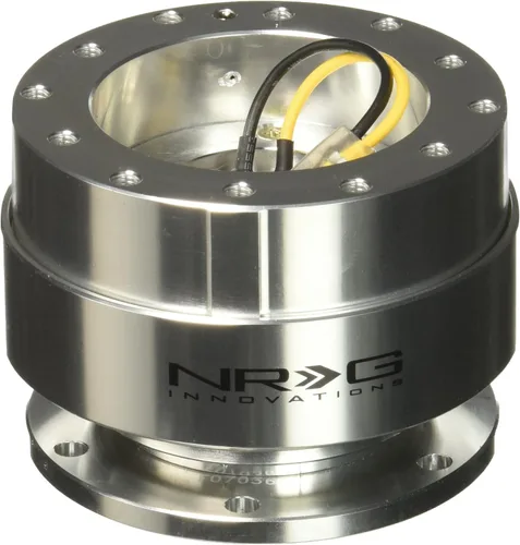 NRG Innovations Gen 1.5 Adaptador de liberación rápida de 6 agujeros para volante de carreras con pernos de montaje, anillo rojo, NRG-SRK-100RD