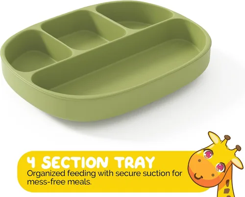 Miniatura 7 de Set de alimentación para bebés y bebés en silicona de grado alimenticio (juego de 10 piezas)