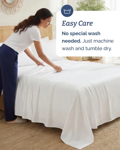 Miniatura 8 de Sábanas de bambú 100% rayón derivado de bambú, tamaño individual, sábanas refrescantes para individuales. Ropa de cama ultra suave, transpirable
