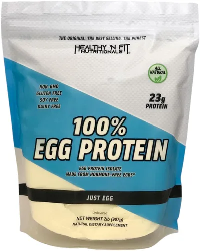 Healthy 'N Fit - 100% proteína de huevo (sin sabor) Natural, bolsa de 2 libras. Solo huevo blanco seco instantáneo: ideal para hornear y mezclar.