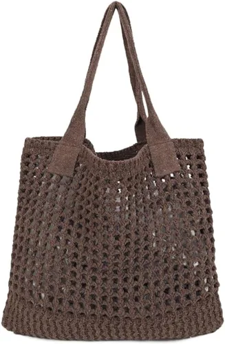 Miniatura 67 de ENBEI Bolsa de playa para mujer, diseño hueco de punto de ganchillo, elegante para la playa, viajes y uso diario