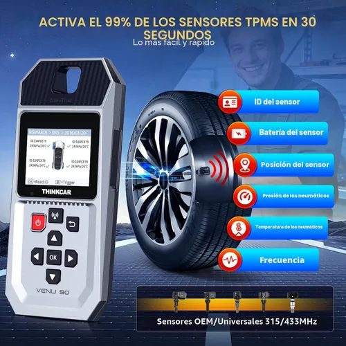 Miniatura 4 de THINKTPMS VENU90 TPMS OBD2 Herramienta de diagnóstico, activar/leer/aprender servidor TPMS, programación de sensores THINKCAR/MUCAR (315/433MHz),