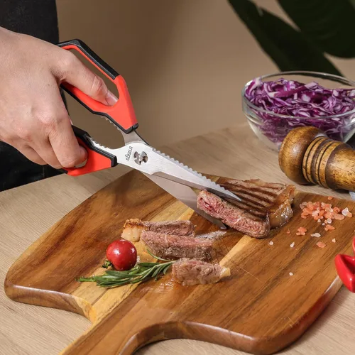 Miniatura 4 de LIVINGO Juego de tijeras de cocina multiusos, acero inoxidable resistente desmontables, tijeras de alimentos para cortar carne, verduras, aptas