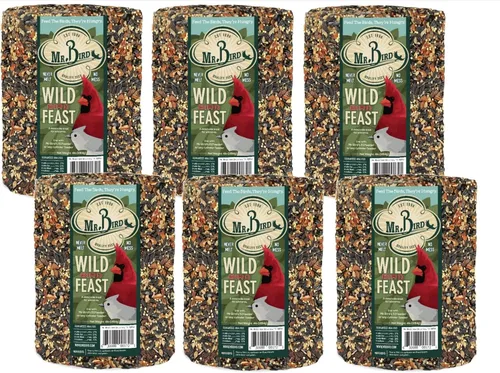 Cilindro de semillas para pájaros silvestres Mr. Bird Wild Bird Feast - 6 de diámetro