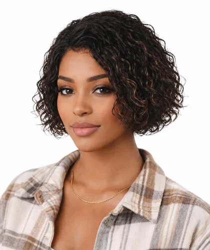 Miniatura 19 de Peluca de cabello humano rizado profundo de 12 pulgadas para mujer, peluca de encaje frontal sin pegamento, cabello Remy brasileño rizado Jerry