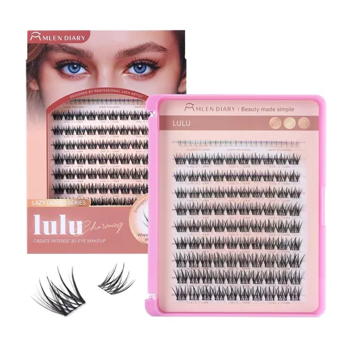 Miniatura 23 de MLEN DIARY Lash Clusters Kit 80PCS Natural Eyelash Clusters C Curl Wispy DIY Eyelash Extensions Kit with Lash Bond and Remover Tweezers 8.5-12.5mm