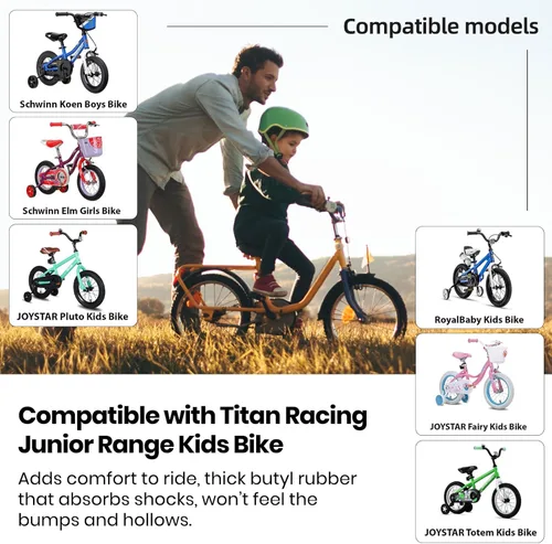 Miniatura 4 de CALPALMY Tubos interiores de bicicleta para niños de 12, 14, 16, 18, 20, 22, 24, 26 y 28 pulgadas (paquete de 2), ancho de 1.75/1.95/2.125