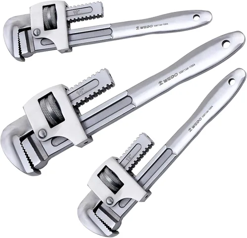Miniatura 9 de WEDO Llave de tubo de acero inoxidable, llave de tubo recta, llave de fontanería ajustable, anticorrosión, superficie pulida, a prueba de óxido