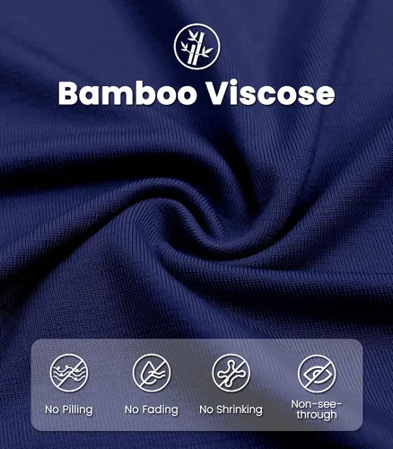 Miniatura 5 de NACHILA Camisones para mujer, viscosa hecha de bambú, cuello en V, manga corta, ropa de dormir fresca