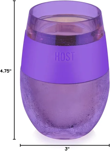 Miniatura 12 de Host Juego de 1 Vaso de Enfriamiento de Plástico con Doble Pared Aislante Congelable Vaso Enfriador de Bebidas con Gel Congelante, Copas de Vino