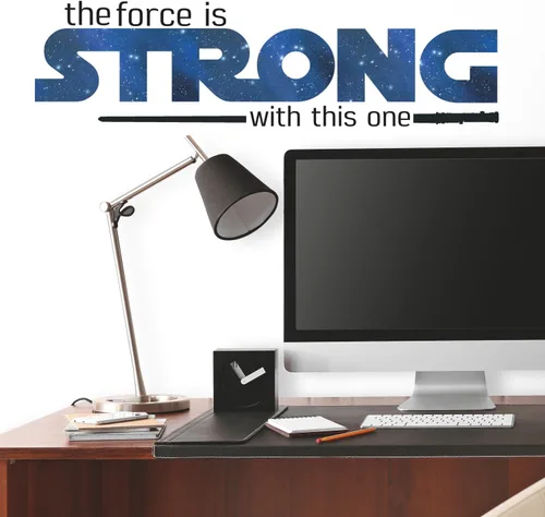 Miniatura 4 de Calcomanías de pared RoomMates RMK3077SCS del clásico de Star Wars La Fuerza es poderosa, 35,25 pulgadas x 10 pulgadas