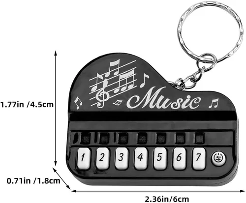 Miniatura 9 de LIFKOME Llavero colgante de piano, 2 piezas, llavero de teclado de piano, mini instrumento musical, colgante para decoración de mochila y bolso