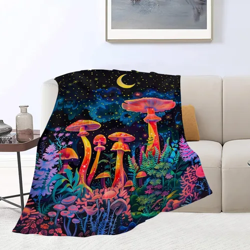 Miniatura 20 de Manta de Polilla Suave y Esponjosa de Vellón Gótico Mariposa Luna Mantas Decorativas Acogedoras y Cálidas de Franela de Felpa Regalos para Niños