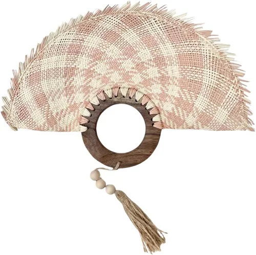 Miniatura 17 de Abanico De Mano - Abanico De Mano - Abanico De Mano - Abanico De Mano - Palma de paja bohemia, recuerdo de boda, decoración de pared, accesorios