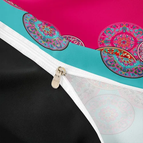 Miniatura 7 de Erosebridal - Juego de funda de edredón bohemio, 3 piezas, estilo exótico, juego de ropa de cama, funda de edredón bohemio, juego de colcha floral