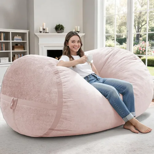 Miniatura 29 de Homguava Puf gigante de 2 pies para adultos con relleno de espuma viscoelástica, puf con funda de piel sintética suave, cómoda puf para sala