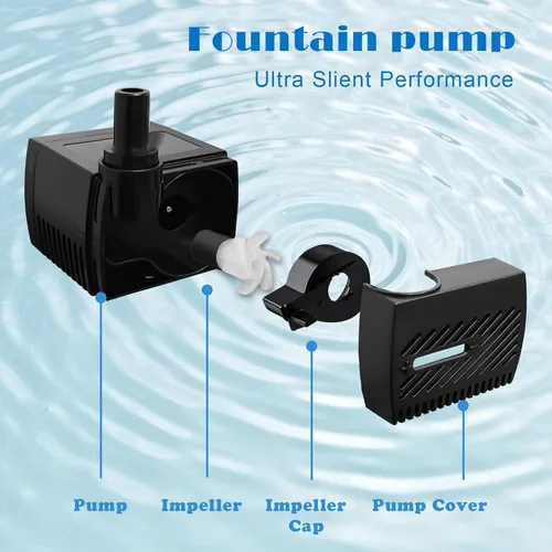 Miniatura 4 de Mini bomba de agua sumergible de 4 W, 40 GPH, bomba de fuente pequeña para estanque, acuario, pecera, fuente de mesa, fuente para mascotas, fuente