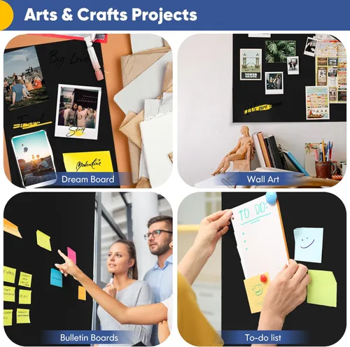 Miniatura 5 de Vanhench Papel de manualidades negro de 15 x 390 pulgadas para envolver o póster, tablero de anuncios, papel de construcción, perfecto