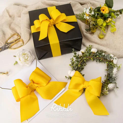 Miniatura 3 de Ribbli Cinta de Grogrén Amarillo Maíz, 1-1/2 pulgadas x 25 Yardas Continuas, Usar para Lazos Accesorios para el Cabello DIY, Envoltura de Regalos