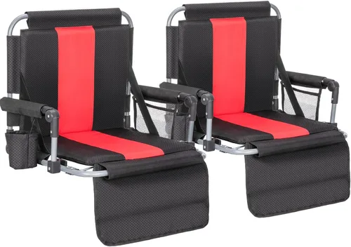 Miniatura 14 de ALPHA CAMP Asientos de estadio para gradas con reposabrazos, sillas acolchadas gruesas con soporte para espalda, silla de estadio extra ancha