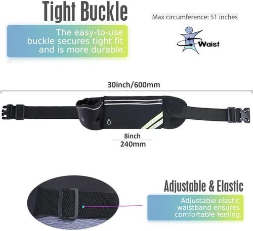 Miniatura 3 de Riñonera impermeable para correr y botella de agua, bolsa deportiva para hombres y mujeres, bolsa de cintura para corredores, soporte de teléfono
