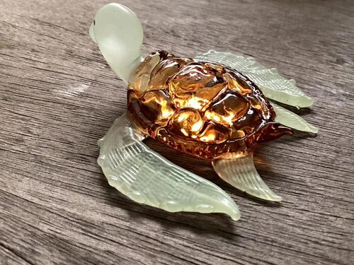 Miniatura 4 de Adorno de muñeca de cristal marrón naranja de tortuga marina gigante hecho a mano decorativo jardín