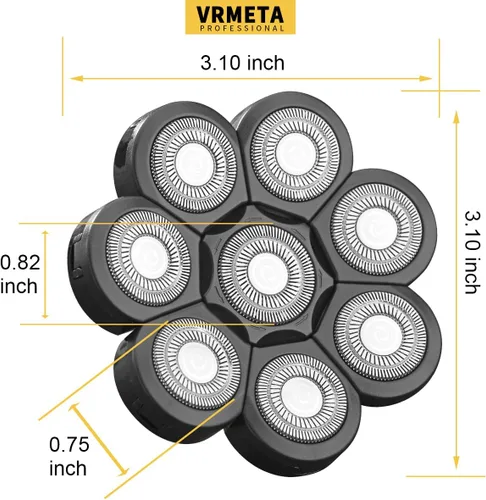 Miniatura 7 de Cabezales de repuesto para afeitadora eléctrica de acero inoxidable 8D afilado 8D, cabezales de repuesto para afeitadora giratoria eléctrica