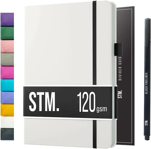 Miniatura 31 de Cuaderno de diario con puntos y cuadrícula A5 Cuadernos diarios en blanco para escritura personal, trabajo, mujeres Papel grueso de 120gsm, tapa