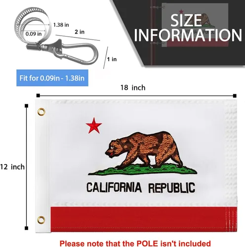 Miniatura 6 de Bandera marina de 12 x 18 pulgadas con kits de 4 postes – Bandera de barco estadounidense con 50 estrellas para barco y yate