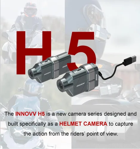 Miniatura 2 de INNOVV Cámara H5 para casco de motocicleta 4K 30 fps con Wi-Fi, tecnología electrónica de estabilización de imagen, batería recargable, interfaz