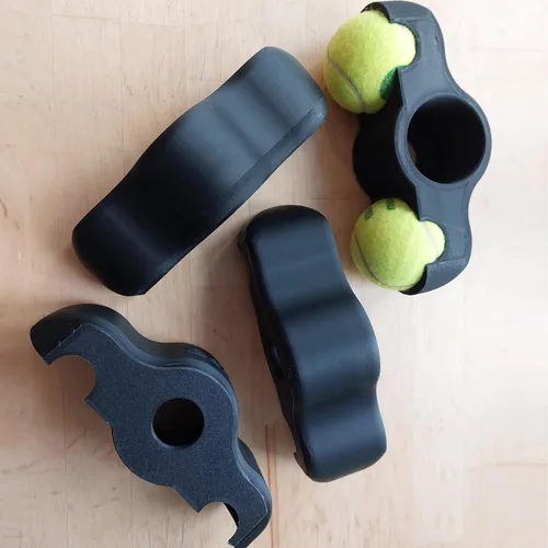 Miniatura 4 de Paquete de 4 adaptadores de pies basculantes a presión para ciclismo interior con paquete de 8 pelotas de tenis, accesorios de estabilidad