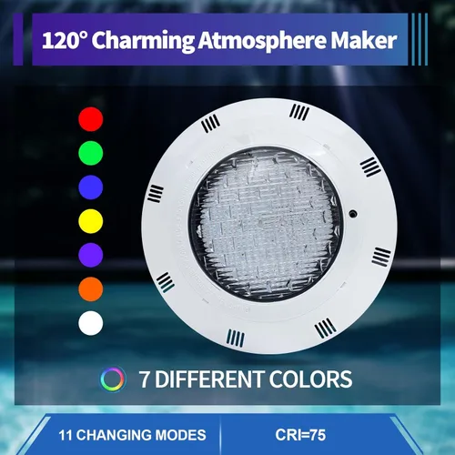 Miniatura 8 de Luz de Piscina de 12V 45W, Luces LED Subacuáticas de Cambio de Color RGB IP68 con Control Remoto (45W)
