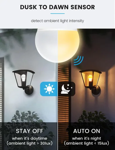Miniatura 2 de Torkase Bombillas LED para exteriores del anochecer al amanecer, no requiere temporizador, 13 W (equivalente a 100 W), 3000 K, blanco cálido, E26 A19
