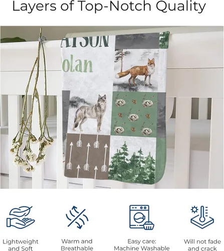Miniatura 3 de MDPrints - Manta de bautismo para niñas, regalos de bautismo personalizados para niñas, mantas de bebé personalizadas para niñas con nombre Bautismo