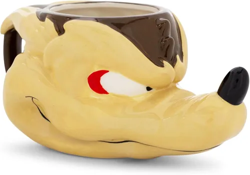 LOONEY TUNES Wile E. Coyote - Taza de cerámica esculpida en 3D, taza de café grande para expreso, té, capacidad para 20 onzas